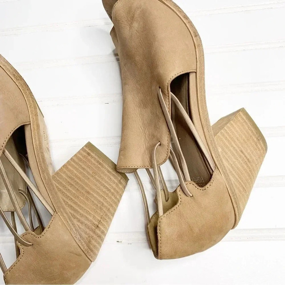 Eileen Fisher Nikki Peep Toe Sandals Block Heel - Picture 9 of 10